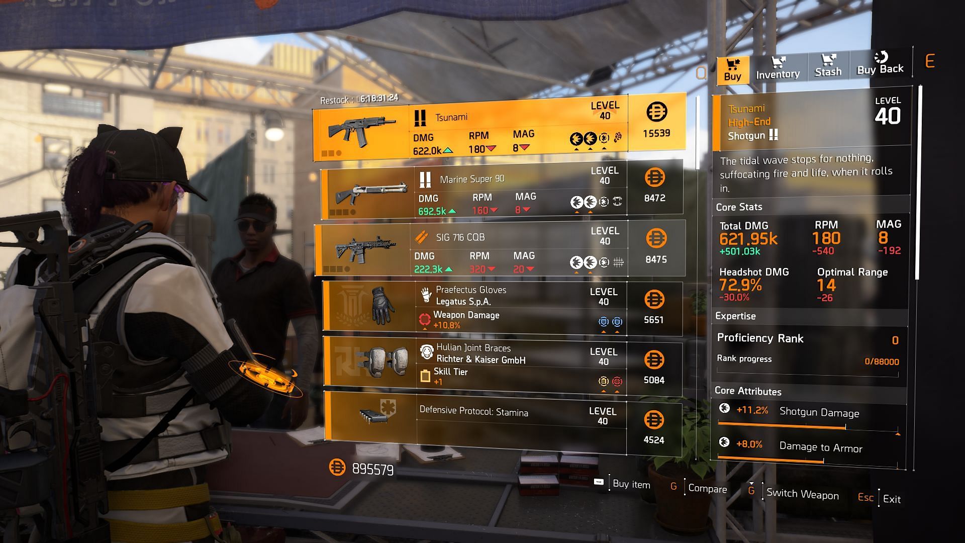 The Division 2 vendor found at the Theatre Settlement (Image via Sportskeeda Gaming || Ubisoft)